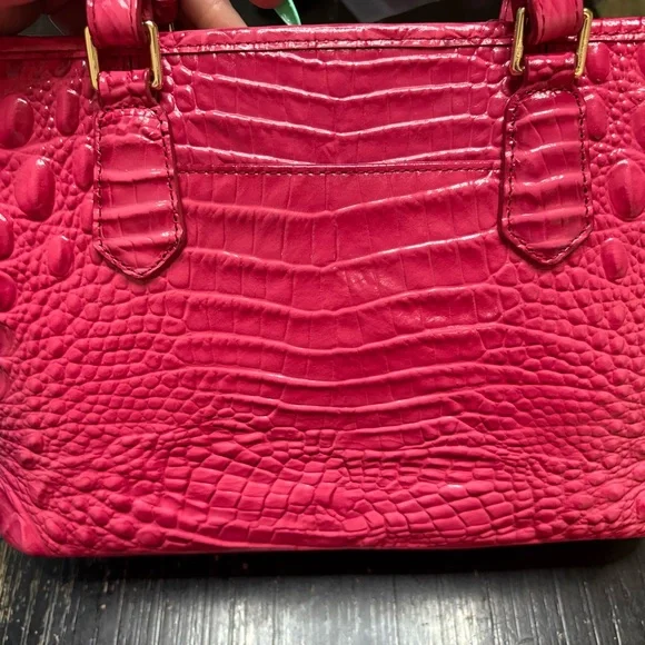 Brahmin Rich Rouge Pink Embossed Tote-Carryall—EUC - Picture 13 of 15